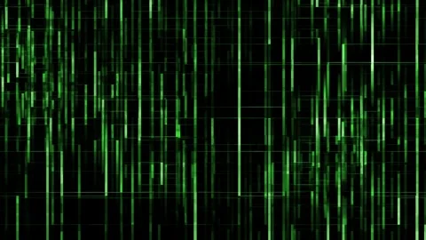 Green cascading digital lines resembling classic matrix code, ideal for hacker Stock Footage 313631551