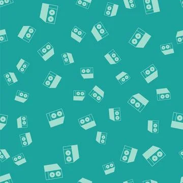 Green Case of computer icon isolated seamless pattern on green background Illustrazione stock