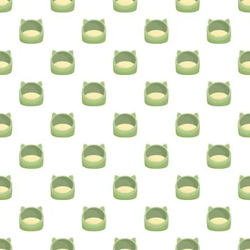 Green cat bed pattern for pet supplies and comfort Stock Illustration