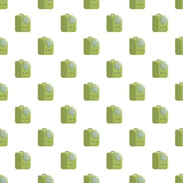 Green cat carrier backpack seamless pattern background 库存插图
