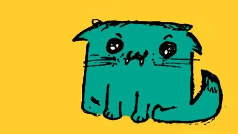 Green cat Stock Illustration