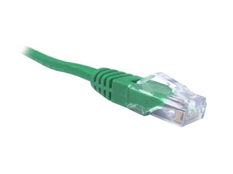 Green CAT5e CAT6 Ethernet Patch Lead Stock Photos