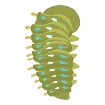 Green caterpillar crawling on a white background Stock Illustration