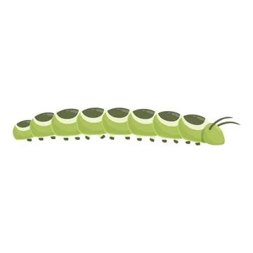 Green caterpillar crawling on a white background Stock Illustration