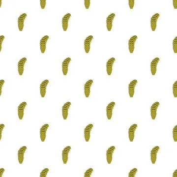 Green caterpillar insect larva repeating seamless pattern Stock Illustration