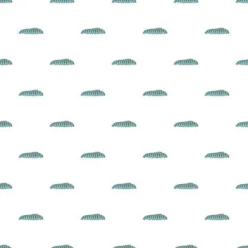 Green caterpillar insect larva simple seamless pattern Illustrazione stock