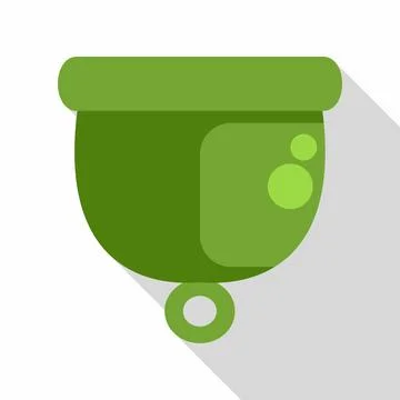 Green cauldron vector icon representing magic and halloween Stock Illustration