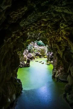 Green cave Stock Photos