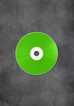 Green CD - DVD mockup template isolated on concrete background Stock Illustration
