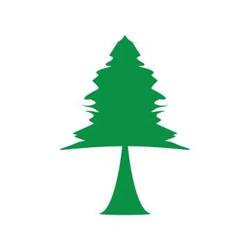 Green Cedar Tree Vector Icon Stock Illustration