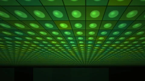 Green ceiling lights in grid pattern. Stock Footage 335112500