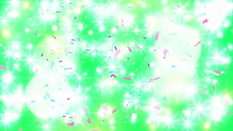 Green celebration background with falling confetti Stock Footage 338179473