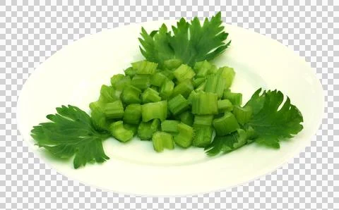 Green celery on a plate Stock Photos