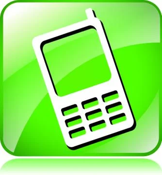 Green cellphone icon Stock Illustration
