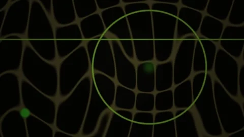 Green cells in a grid pattern with a circle. Stock Footage 336242995
