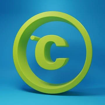 Green Celsius icon isolated on blue background. Minimalism concept. 3D rend.. Stock Illustration