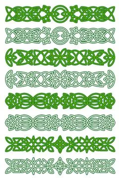 Green celtic ornament elements 库存插图
