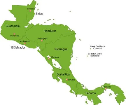 Green central america Stock Illustration