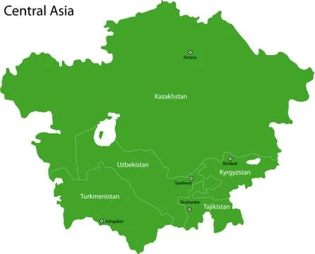 Green Central Asia Stock Illustration