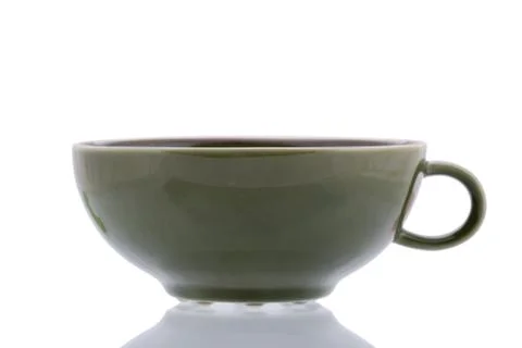 Green ceramic cup Foto stock