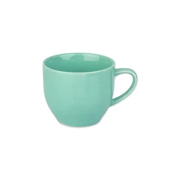 Green ceramic mug isolated over white background Stock Photos