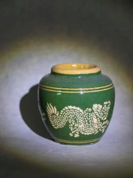 Green Ceramic Pot Stock Photos