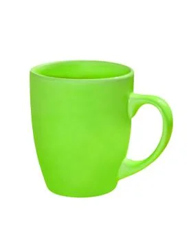 Green ceramic tea cup.Isolated. Stock Photos