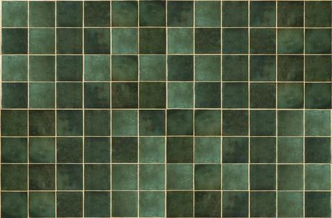 Green ceramic tile background. Old vintage ceramic tiles in green to decorate Stock-Fotos
