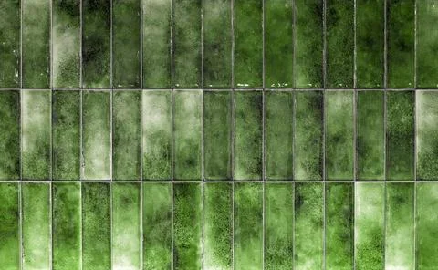 Green ceramic tile background. Old vintage ceramic tiles in green to decorate Stock Photos