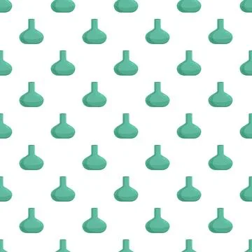 Green ceramic vase objects forming a seamless pattern Stock Illustration