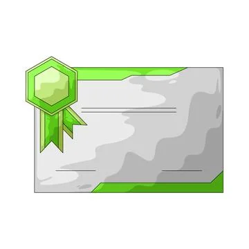 Green certificate illustration Иллюстрация