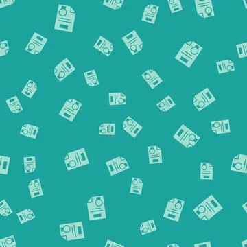Green Certificate template icon isolated seamless pattern on green background Stock Illustration