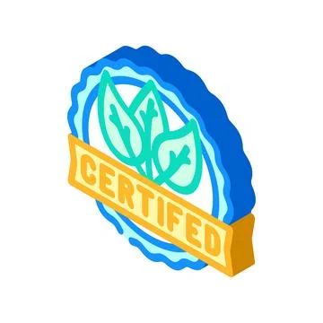 Green certification isometric icon vector illustration Stock Illustration