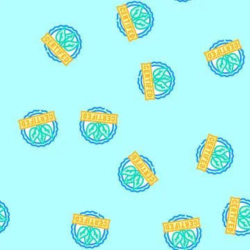 Green certification vector seamless pattern Stock Illustration