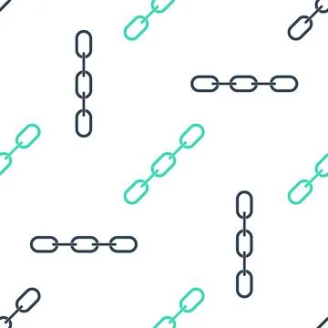 Green Chain link icon isolated seamless pattern on white background. Link single Stock Illustration