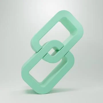 Green Chain link icon isolated on grey background. Link single. Minimalism .. Stockillustratie