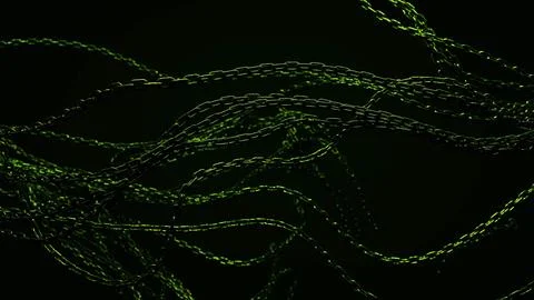Green Chains on Black Background Stock Photos