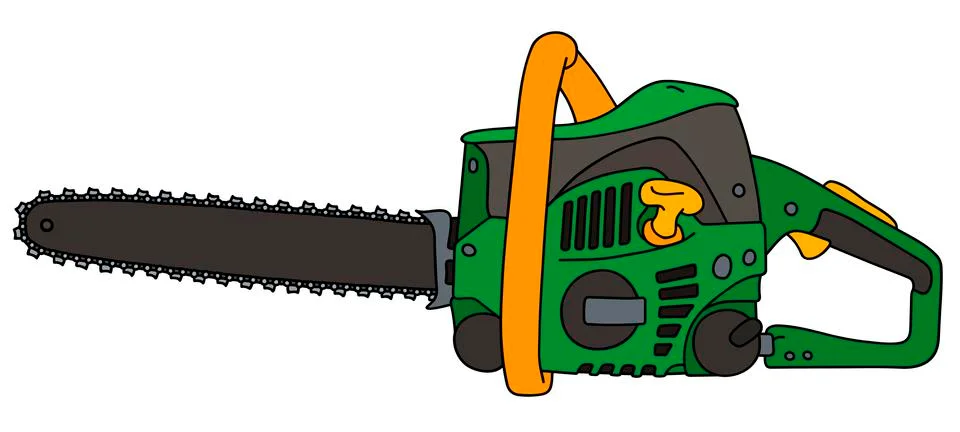 Green chainsaw Stock Illustration