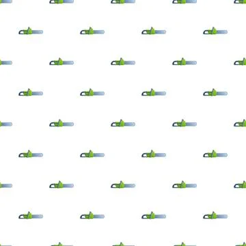 Green chainsaw pattern creating woodworking tool background Stock Illustration