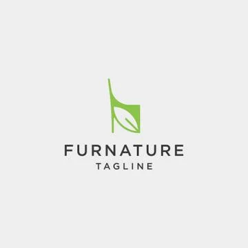 Green chair logo design vector icon illustration icon isolated Illustrazione stock