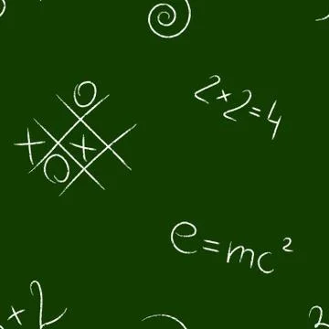 Green chalkboard seamless pattern. Vector schoolboard illustration Stock Illustration