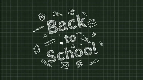 Green Chalkboard Style Back To School Video Stock Footage 312129837
