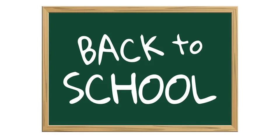 Green chalkboard with text Illustrazione stock