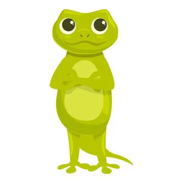 Green chameleon icon cartoon vector. Gecko lizard Stock Illustration