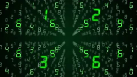 Green changing numbers on black background in 4k video. Stock Footage 152769261