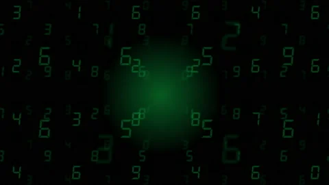 Green changing numbers on black background in 4k video. Stock Footage 152810977