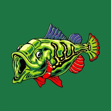 GREEN CHANNA FISH Stock Illustration