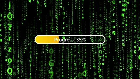 Green characters as computer code against a black background Stock Footage 325654369