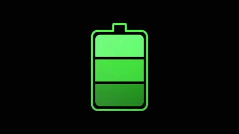 Green charging icon, loopable animation on a black background Stock Footage 137976842