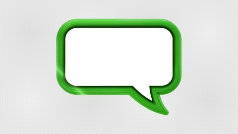 Green Chat Bubble Icon Animation – UI Message Pop-Up Motion Stock Footage 306664505